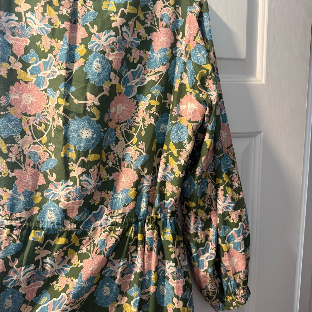 Trovata California Birds of Paradise Brand XL silk Floral Long Sleeve Dress maxi - Picture 10 of 16